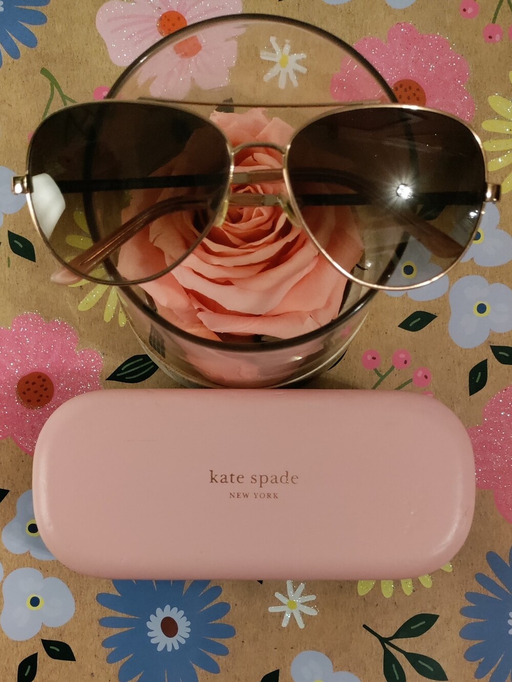 Kate Spade Avaline Aviator Sunglasses + Case